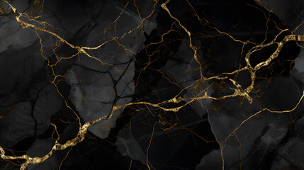 Gold Patterned natural of black marble (Gold Russia) texture background for product design generativ ai