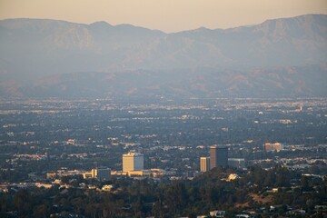 Fototapeta na wymiar Sunset from the Santa Monica Mountains in Los Angeles