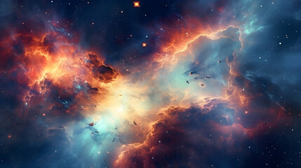 Fototapeta premium nebula and space, generative ai