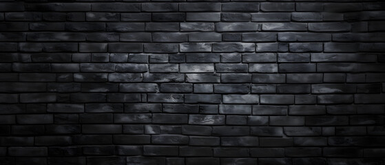 black brick wall background, generative ai