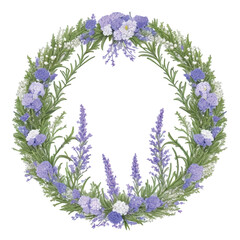 Wildflower Round Frame Border Vector