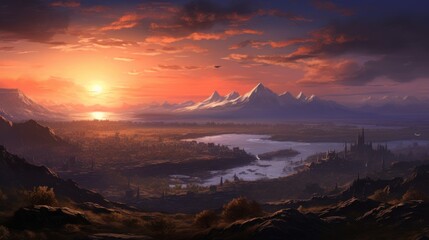 Fototapeta premium Open World Environment Game Art