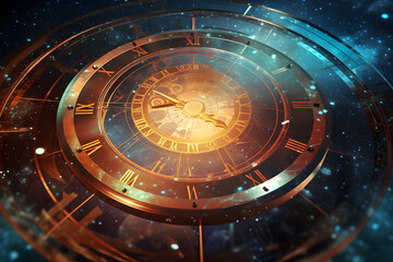 Naklejka premium Timeless Elegance: An Old Clock in Futuristic Design