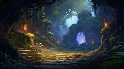 Role Playing Game Landscape with secret unknown places Artwork