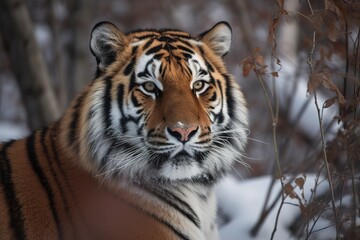 Fototapeta na wymiar Siberian tiger( P. t. altaica) , also known as Amur tiger