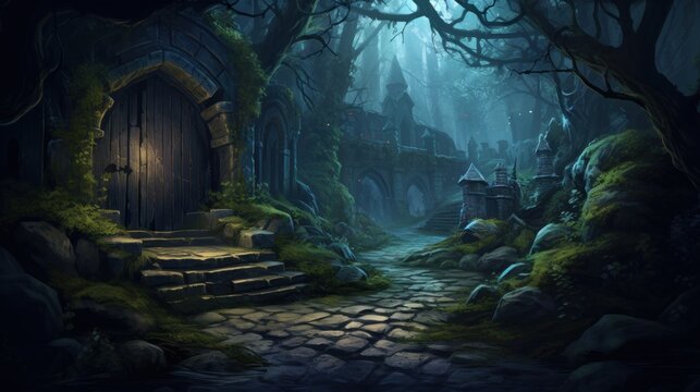 Role Playing Game Landscape with secret unknown places Artwork