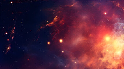Fototapeta na wymiar Crimson Cosmic Mists: Mystical Red Nebulae in Space, generative ai