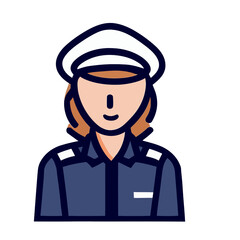 Vector of a Female Pilot, Confident Female Pilot Illustration
