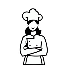 Vector of a Female Chef, Simple Vector Illustration for Culinary Themes