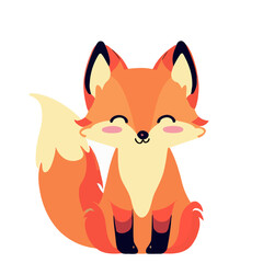 Fox, Adorable Fox Vector Illustration for Forest and Nature Themes