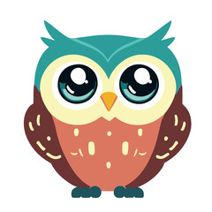 Owl, Wise Owl Illustration for Night and Nocturnal Bird Concepts