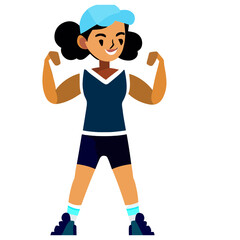 fitness Woman , Athletic Female Player Vector Art , Sports and Fitness Illustration
