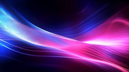 Fototapeta premium Abstract futuristic background with pink blue glowing neon moving high speed wave lines and lights. Data transfer concept Fantastic wallpaper design.