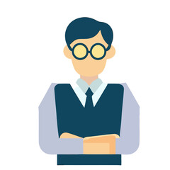 Vector of a Male Librarian, Friendly Librarian Graphic for Education Designs