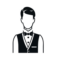 Vector of a Male Waiter Waitress, Professional Waiter Waitress Graphic for Restaurant and Service