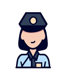 Vector of a Female Police Officer, Strong Female Police Officer Illustration