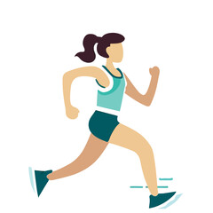 Vector of a Female Runner, Simple Vector Graphic for Running and Athletics Themes