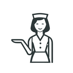 Servant Woman, Maid Female Vector Art, Domestic Service Illustration