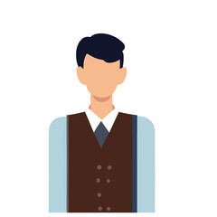 Vector of a Male Waiter or Waitress, Simple Vector Graphic for Restaurant and Service Themes