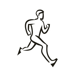 Vector of a Male Runner, Runner Illustration for Running and Athletic Concepts