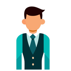 Vector of a Waiter, Hospitable Waiter Illustration for Restaurant and Service Themes