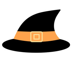 Witch hat Halloween cartoon silhouette 