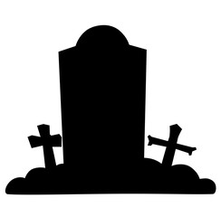 Halloween tombstone gravestone silhouette - obrazy, fototapety, plakaty