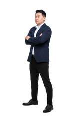 Obraz na płótnie Canvas Businessman in suit posing on white background