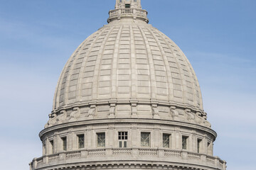 Capital Building Dome. Neoclassical architecture style of an American State capital building. Large...