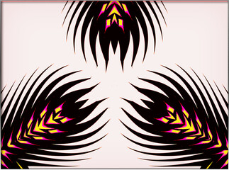Fototapeta premium Abstract, Multiple Shapes, and Colours, 3d, set against Pale White, within a Border