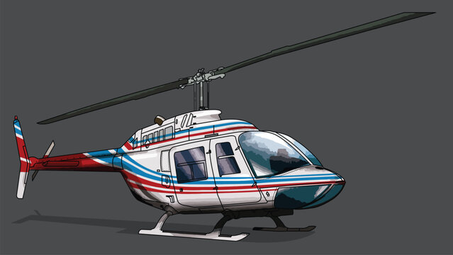 Vintage Ranger Helicopter Vector Illustration