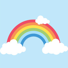 rainbow with clouds