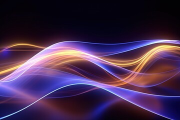 Naklejka premium abstract futuristic background with pink blue glowing neon moving high speed wave lines and bokeh lights. Data transfer concept Fantastic wallpaper
