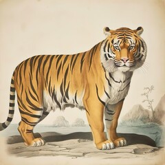 Obraz premium ornamental watercolor of a tiger. Generative AI