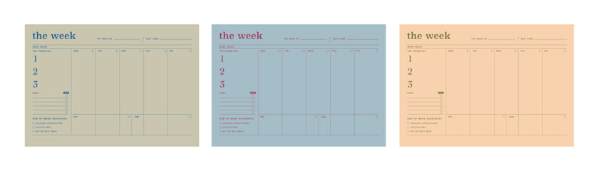 The week of Planner. - obrazy, fototapety, plakaty