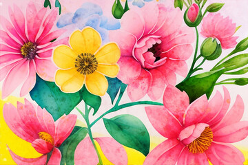 Beautiful abstract colorful floral illustration