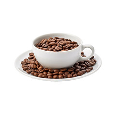 Fototapeta premium coffee beans in a cup isolated on transparent background