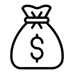cash bag line icon
