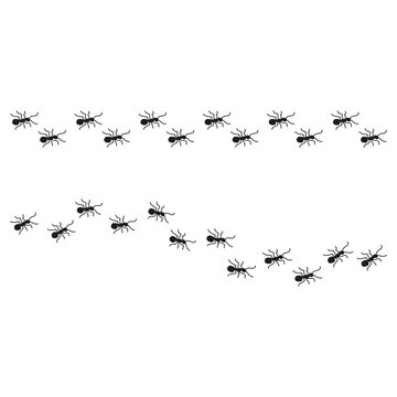 Line of working ants. Vector illustration. EPS 10.