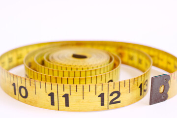 Yellow Tape Measure On White Background 2
