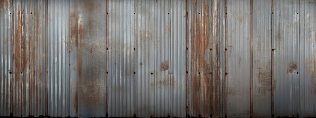 Industrial corrugated metal panels wall texture. Generative AI