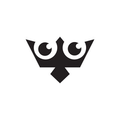 king owl logo animal design illustration.