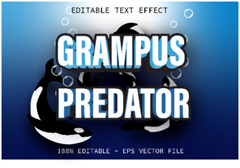 Grampus Predator Editable Text Effect Cartoon Style