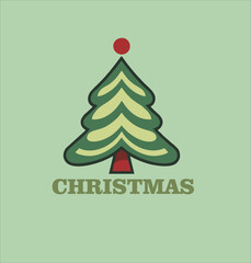 christmas tree icon illustration design. christmas tree flat design