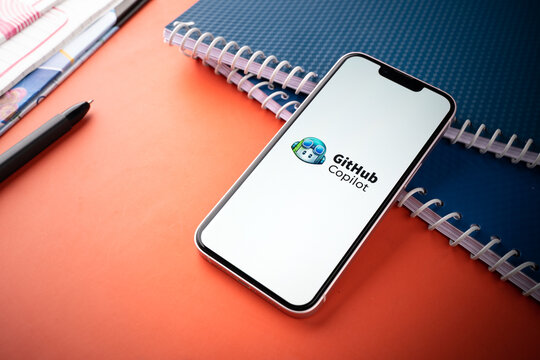 West Bangal, India - july 5, 2023 : GitHub Copilot logo on phone screen stock image.