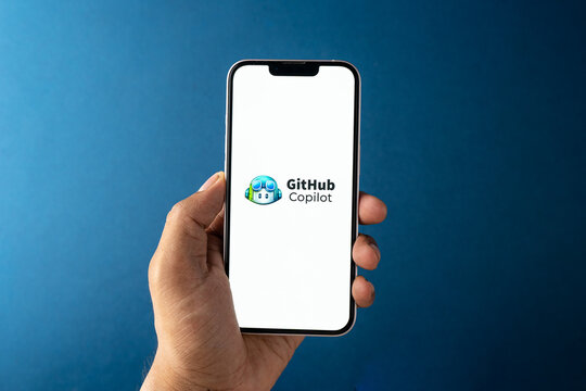 West Bangal, India - july 5, 2023 : GitHub Copilot logo on phone screen stock image.