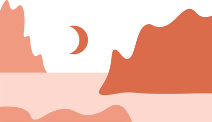 Fototapeta premium Abstract bohemian landscape illustration vector element