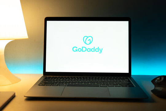 West Bangal, India - july 5, 2023 : Godaddy AI logo on phone screen stock image.