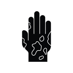 Eczema hand ski icon design. Rash hand icon, allergic reaction. isolated on white background. vector illustration