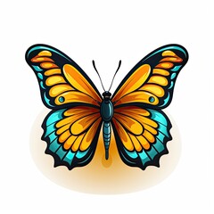 Fototapeta na wymiar Beautiful colorful butterfly isolated on a white background